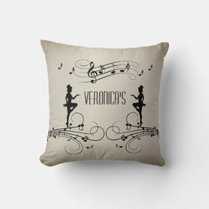 Dancers and Music Personal Name Cushion