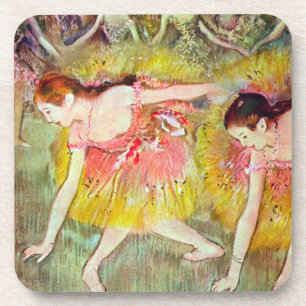 Dancers Bending Down by Edgar Degas, Ballet Art Coaster