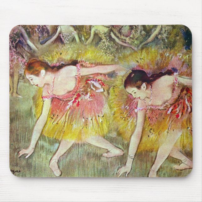Dancers Bending Down by Edgar Degas, Ballet Art Mouse Pad (Front)