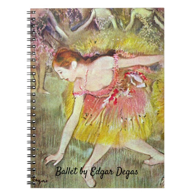 Dancers Bending Down by Edgar Degas, Ballet Art Notebook (Front)