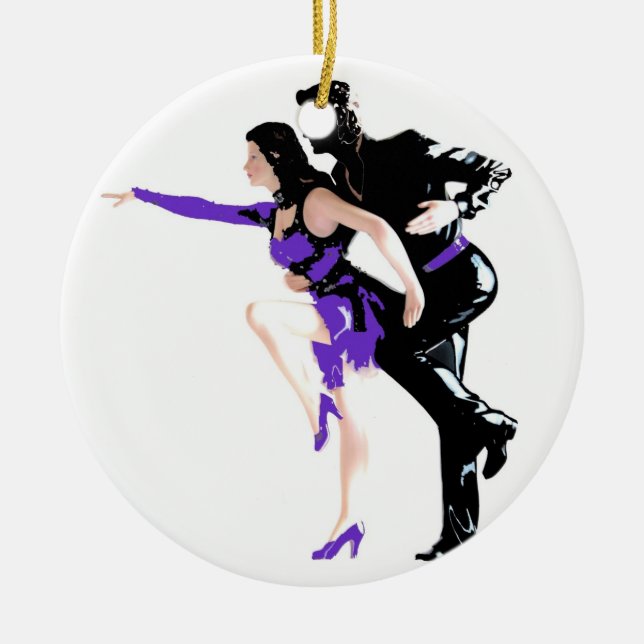 Dancers Ceramic Tree Decoration (Front)