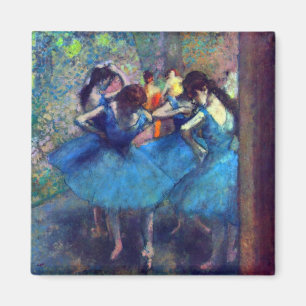 Dancers in Blue by Edgar Degas, Vintage Ballet Art Magnet
