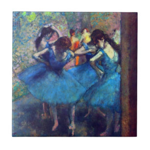 Dancers in Blue by Edgar Degas, Vintage Ballet Art Tile
