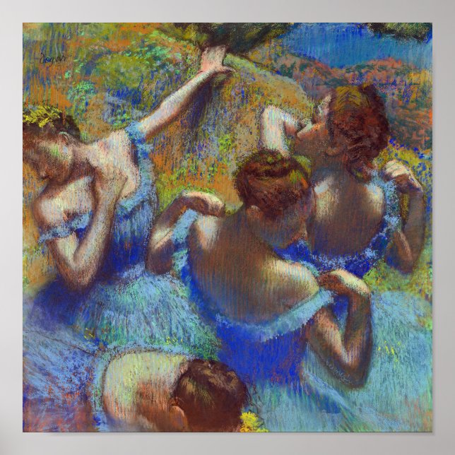 Dancers in Blue, Edgar Degas Poster (Front)
