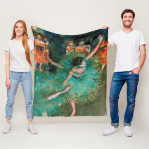 Dancers in Green by Edgar Degas Fleece Blanket