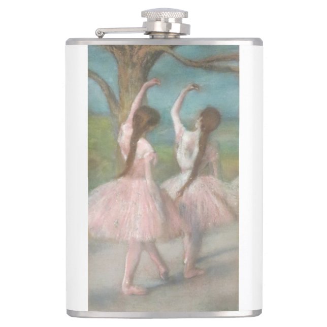Dancers in Pink Edgar Degas Hip Flask (Front)