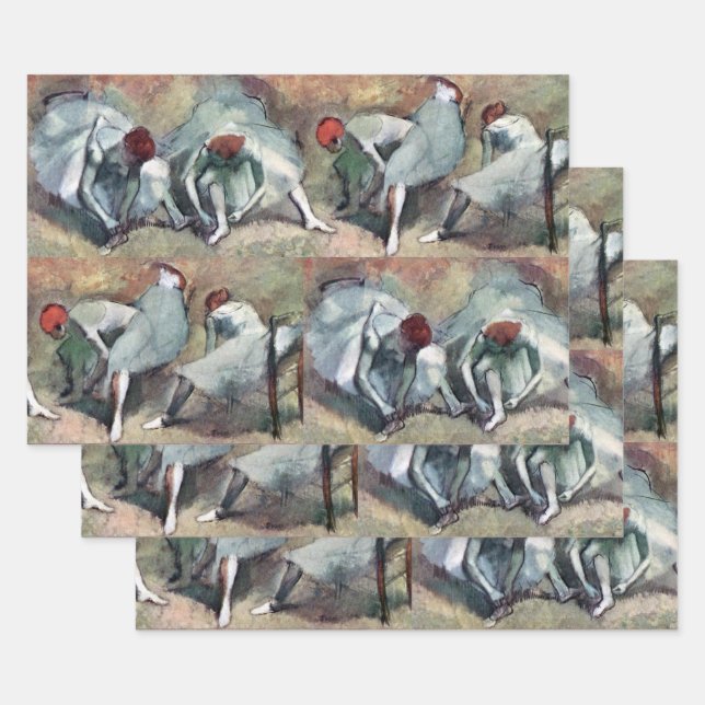 Dancers Lacing Their Shoes by Edgar Degas Wrapping Paper Sheet (Set)