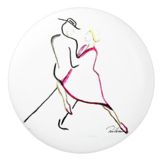 Dancers on the Night Ceramic Knob