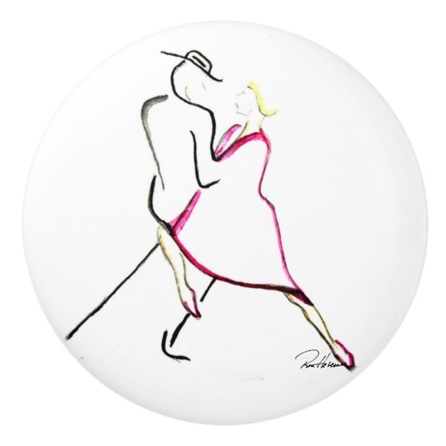 Dancers on the Night Ceramic Knob (Front)