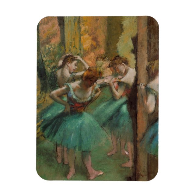 Dancers, Pink and Green Edgar Degas Magnet (Vertical)