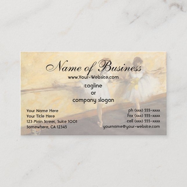 Dancers Practicing at the Barre by Edgar Degas Business Card (Front)
