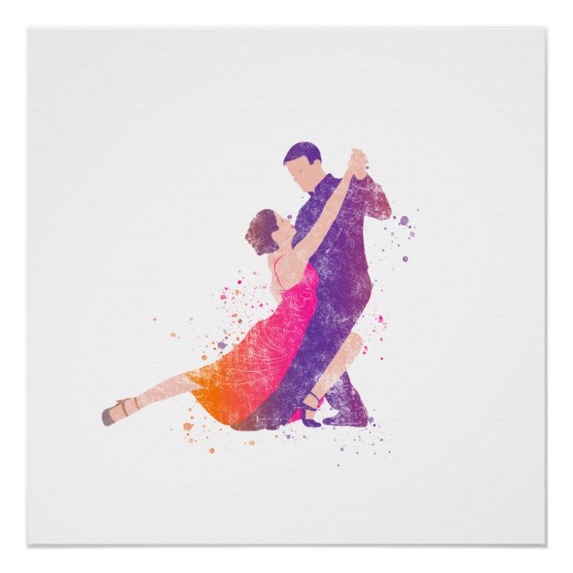 Dancers Tango Ballroom Flamenco Dancing Poster (Front)