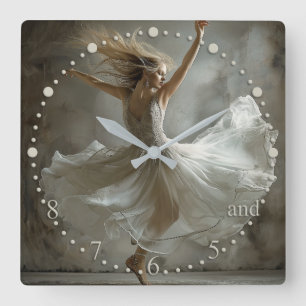Dancer's Time...and 5 6 7 8 Square Wall Clock