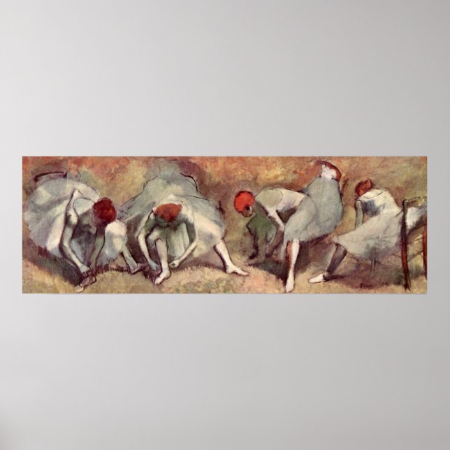 Dancers tying Shoes. Edgar Degas Poster (Front)