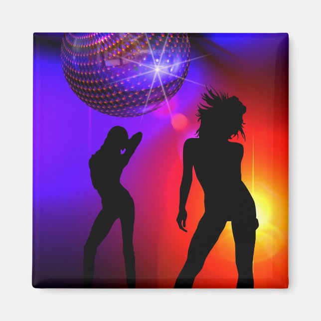 Dancers Under Disco Ball Magnet Dance Gift (Front)