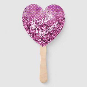 Dancin' Romancin' Pink Heart Hand Fan