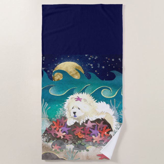 DANCIN WITH THE STARZ  cream chow beach towel (Front)