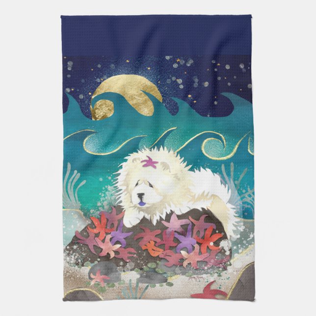DANCIN WITH THE STARZ Cream Chow -Kitchen towel (Vertical)