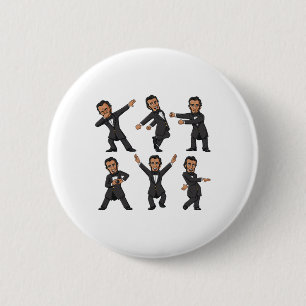 Dancing Abraham Lincoln 4th Of July Boys Girls Kid 6 Cm Round Badge