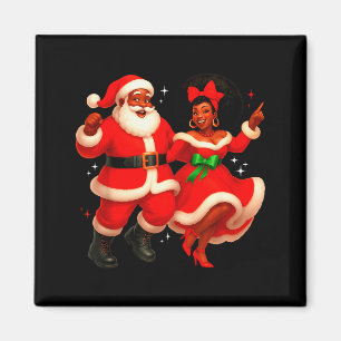 Dancing African Santa Mr Mrs Claus African America Magnet