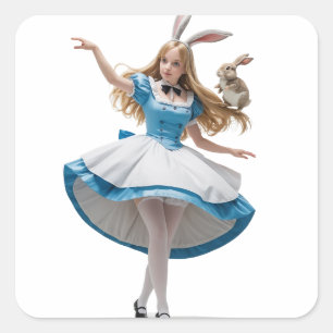 Dancing Alice Square Sticker