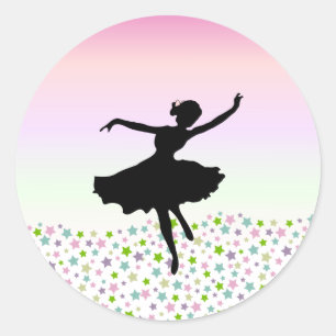 Dancing amongst the stars - pink sunset classic round sticker