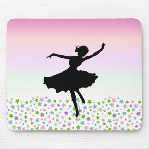 Dancing amongst the stars - pink sunset mouse pad