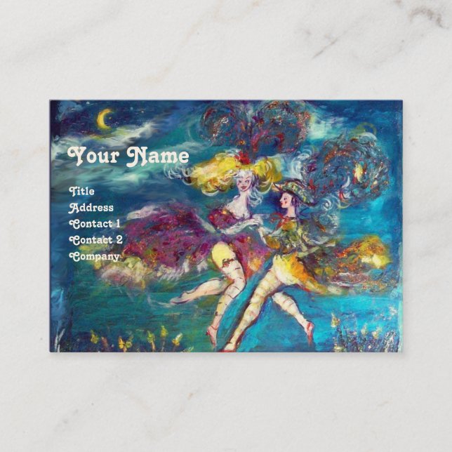 DANCING AND MUSIC IN THE NIGHT MONOGRAM BUSINESS CARD (Front)