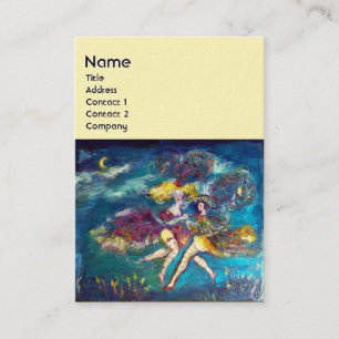 DANCING AND MUSIC IN THE NIGHT MONOGRAM BUSINESS CARD