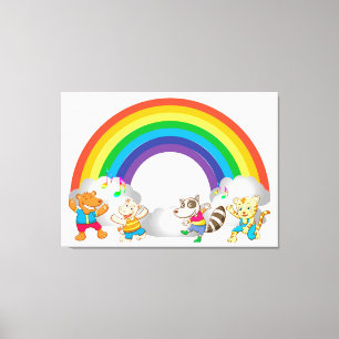 Dancing Animals Canvas Print