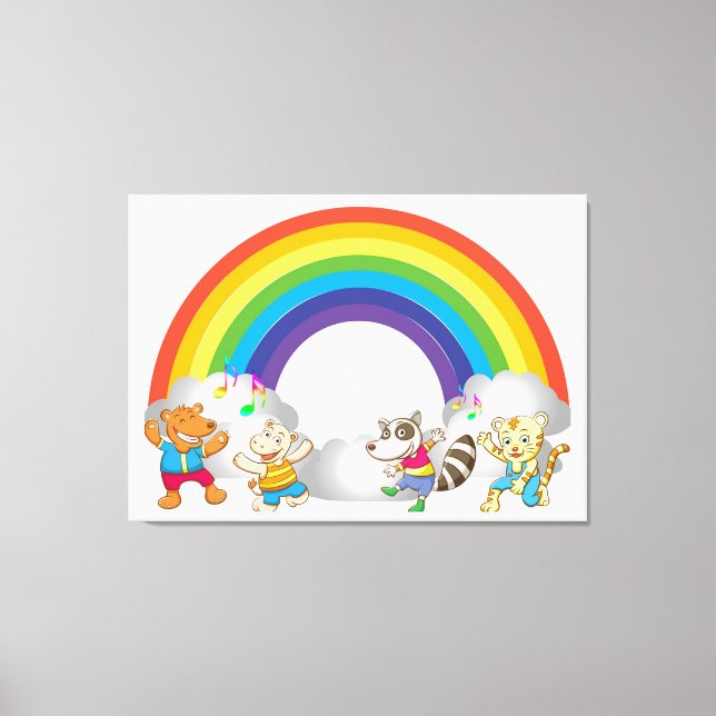 Dancing Animals Canvas Print (Front)