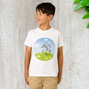 Dancing Ant on Grass with Flowers T-Shirt