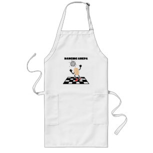 Dancing Arepa Funny Bilingual Venezuelan Arepa Long Apron