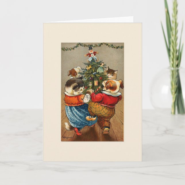 Dancing around the Christmas Tree- christmas card (Front)