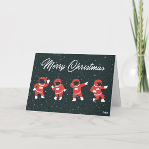 Dancing Astronaut Santa Claus Card