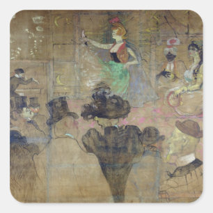 Dancing at the Rouge: La Goulue, 1895 Square Sticker