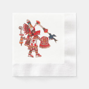 Dancing Aztec shaman warrior Napkin