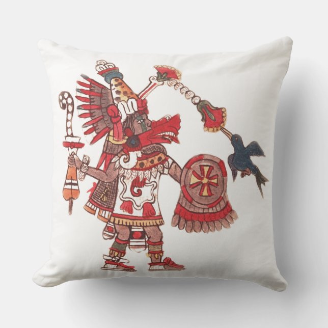 Dancing Aztec shaman warrior Outdoor Cushion (Front)