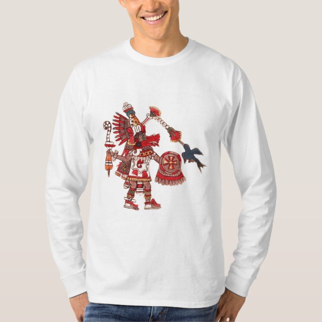 Dancing Aztec shaman warrior T-Shirt (Front)