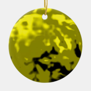 Dancing Ball Yellow Cyan Trans MUSEUM Zazzle Gifts Ceramic Tree Decoration