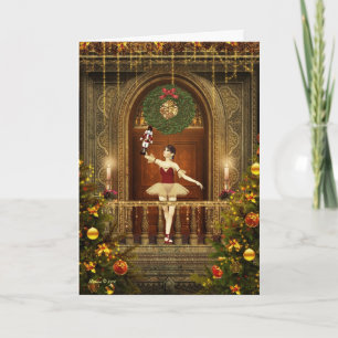 Dancing Ballerina and Nutcracker Christmas Card