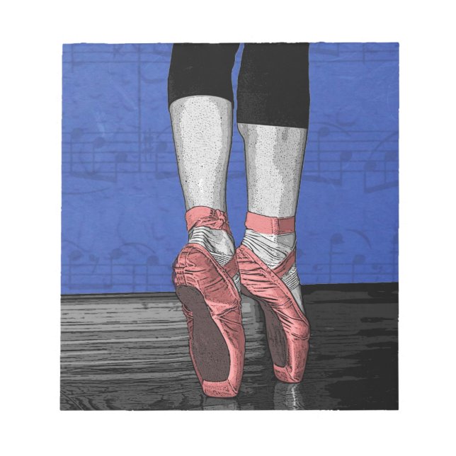 Dancing Ballerina Ballet Shoes Notepad (Front)