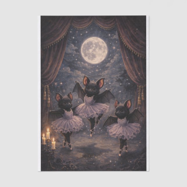 Dancing Ballerina Bats  Tissue Paper (Front)