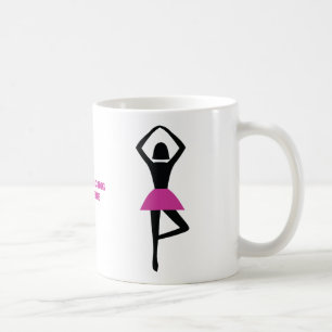 Dancing ballerina black, hot pink custom coffee mug