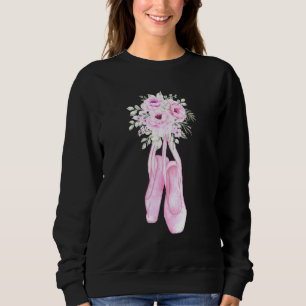 Dancing Ballerina Floral Ballet Shoes Sweatshirt