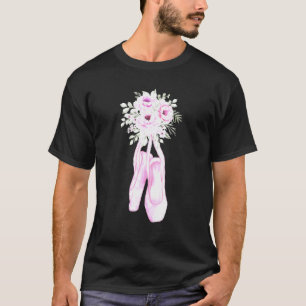 Dancing Ballerina Floral Ballet Shoes T-Shirt