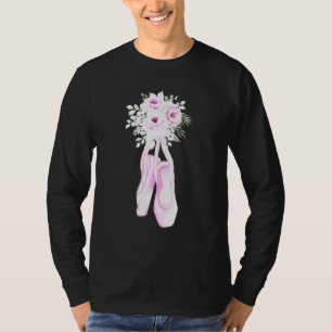 Dancing Ballerina Floral Ballet Shoes T-Shirt