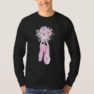 Dancing Ballerina Floral Ballet Shoes T-Shirt