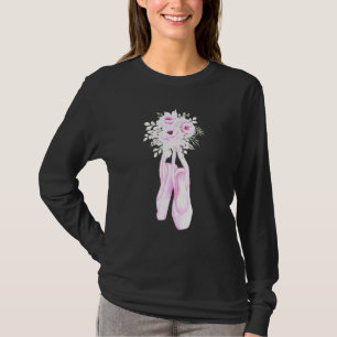 Dancing Ballerina Floral Ballet Shoes T-Shirt