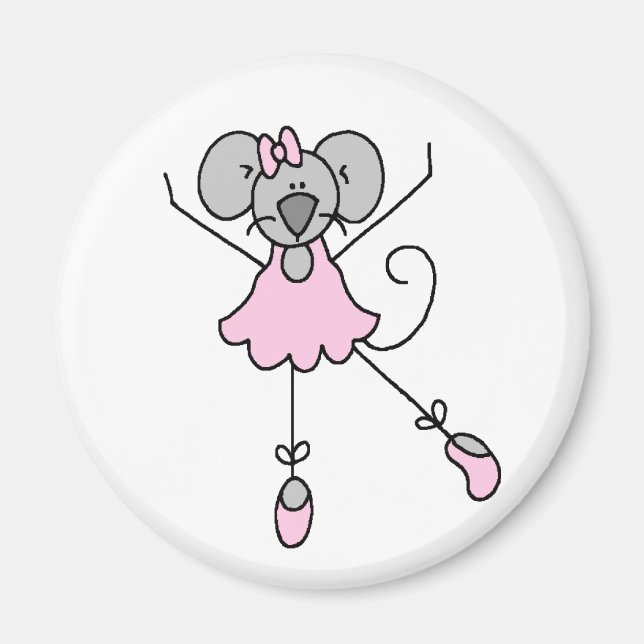 Dancing Ballerina Mouse Magnet (Front)